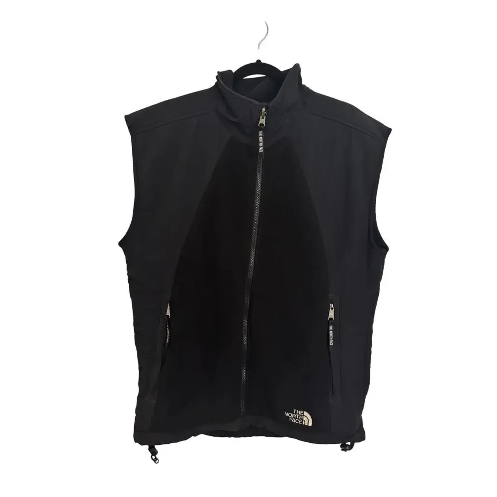 The North Face Vest Mens Size Medium Black Full Zip Fleece Nylon